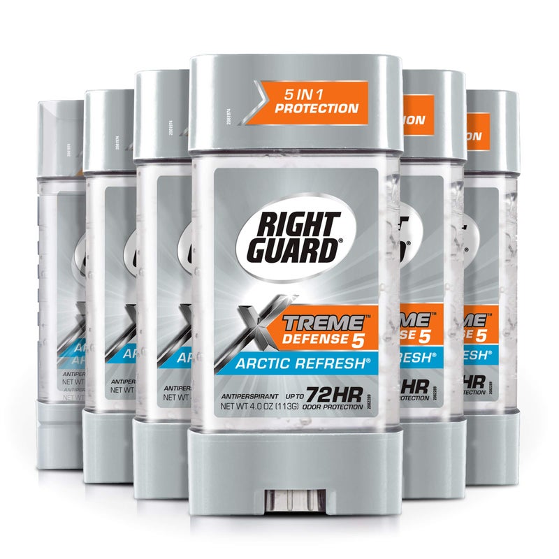 Right Guard Xtreme Defense Antiperspirant Deodorant Gel, Arctic Refresh, 4 Ounce (6 pack) - Image 1