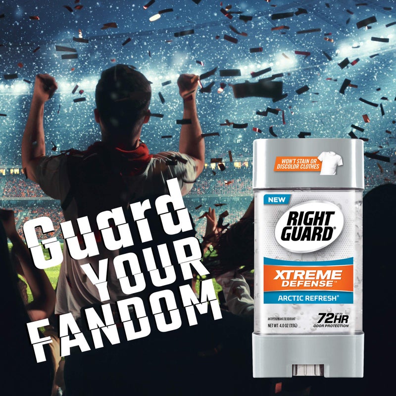 Right Guard Xtreme Defense Antiperspirant Deodorant Gel, Arctic Refresh, 4 Ounce (6 pack) - Image 5