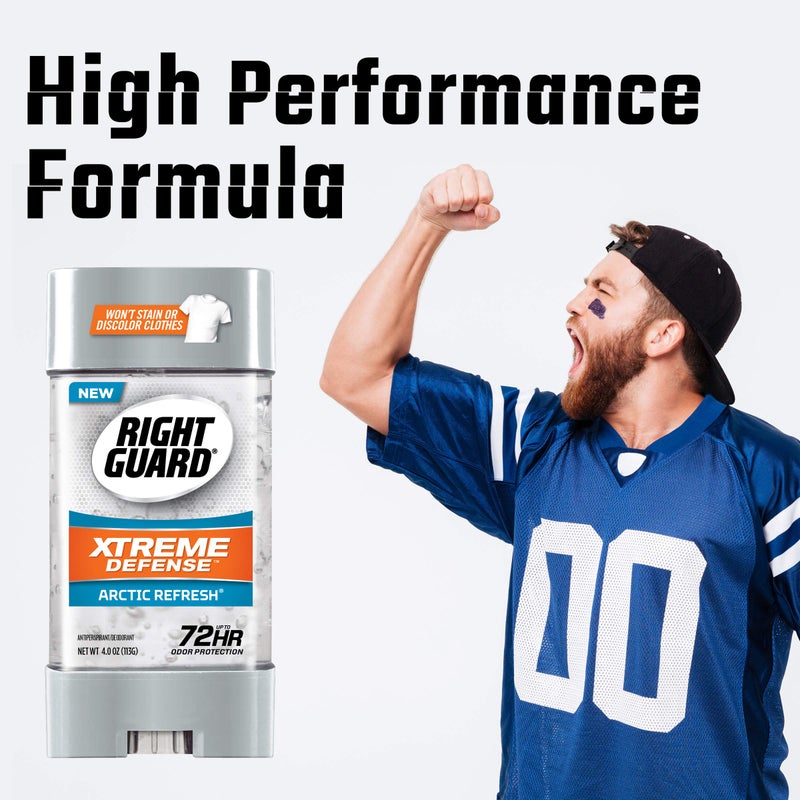 Right Guard Xtreme Defense Antiperspirant Deodorant Gel, Arctic Refresh, 4 Ounce (6 pack) - Image 4