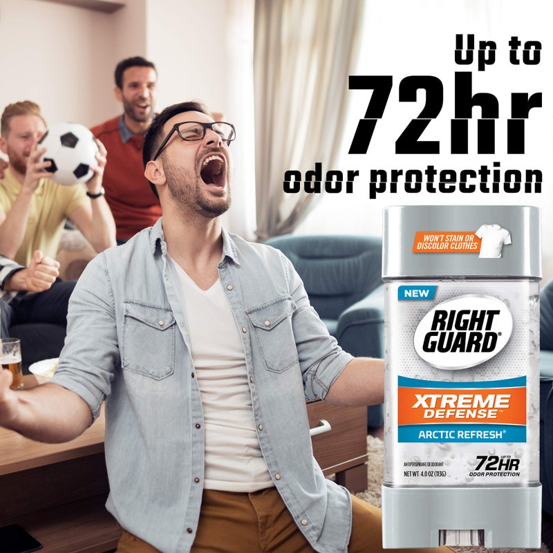Right Guard Xtreme Defense Antiperspirant Deodorant Gel, Arctic Refresh, 4 Ounce (6 pack) - Image 3