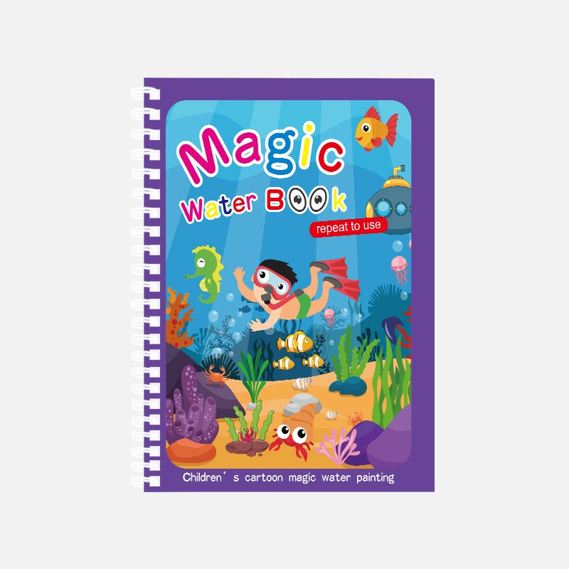 Magic Water Drawing Book for Kids Underwater World (send 1 special pen) 