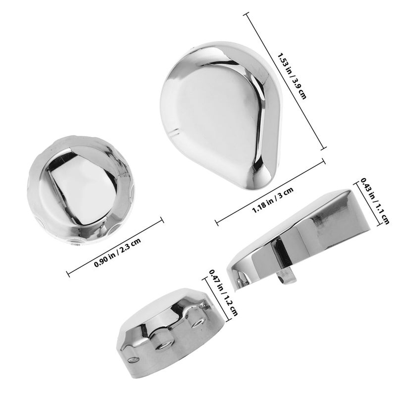 Chrome Plated Push Start Button Cover Set 2Pcs for Honda GL1800 Motorcycle Audio Control - Image 3