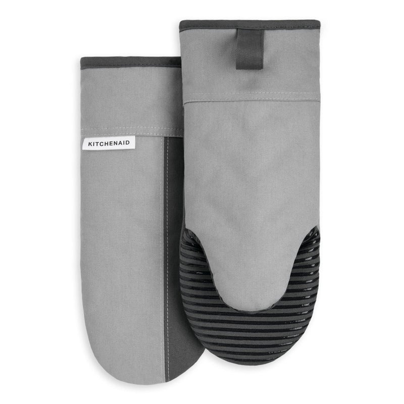 KitchenAid Beacon Two-Tone Non-Slip Oven Mitt Set  Cool Grey/Frost Grey  5.75""x13""  2 Piece - Image 1