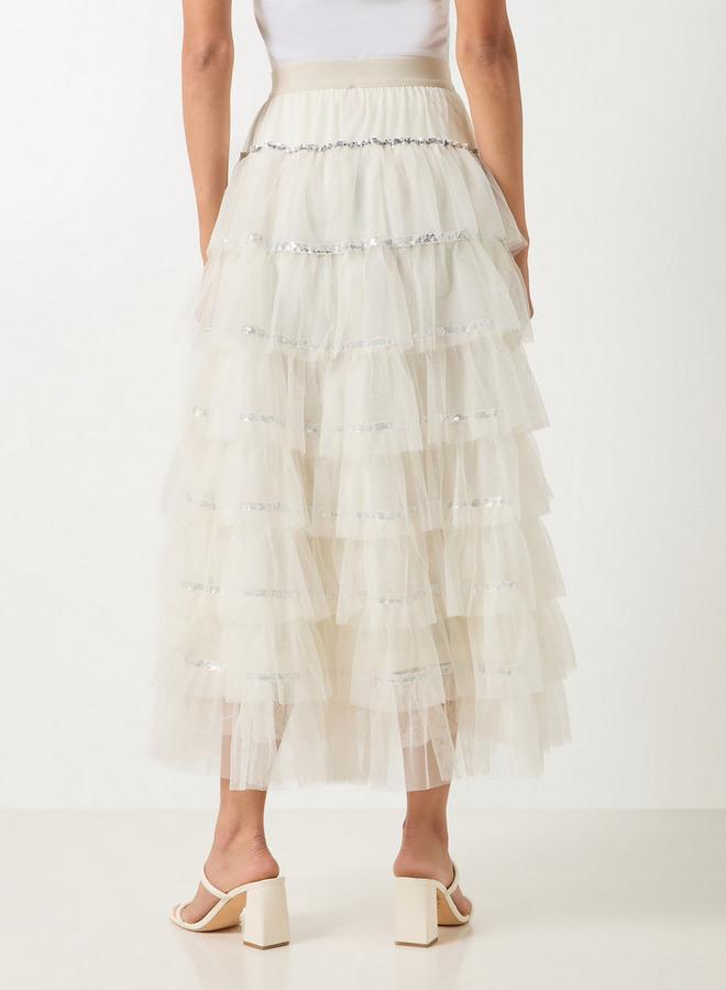 2Xtremz Tiered Maxi A-Line Skirt with Elasticated Waistband - Image 3