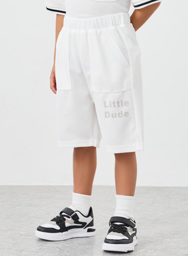 Styli Contrast Tipping Waffle Knit T-Shirt and Shorts Set - Image 5