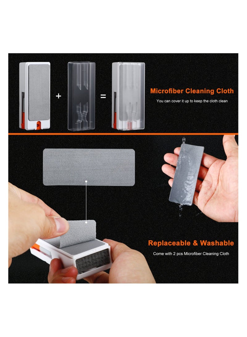 كابتن تيك , 11-in-1 Bluetooth Earphone Cleaning Kit, for AirPods, Keyboards, Laptop Screens, and Smartphone, Cleaning Tool with Brush and Microfiber Cloth, Trapezoidal Keycap Puller - Image 2