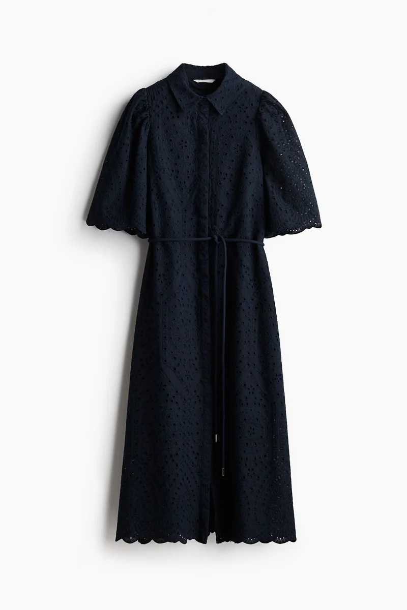 H&M Eyelet Midi Shirt Dress