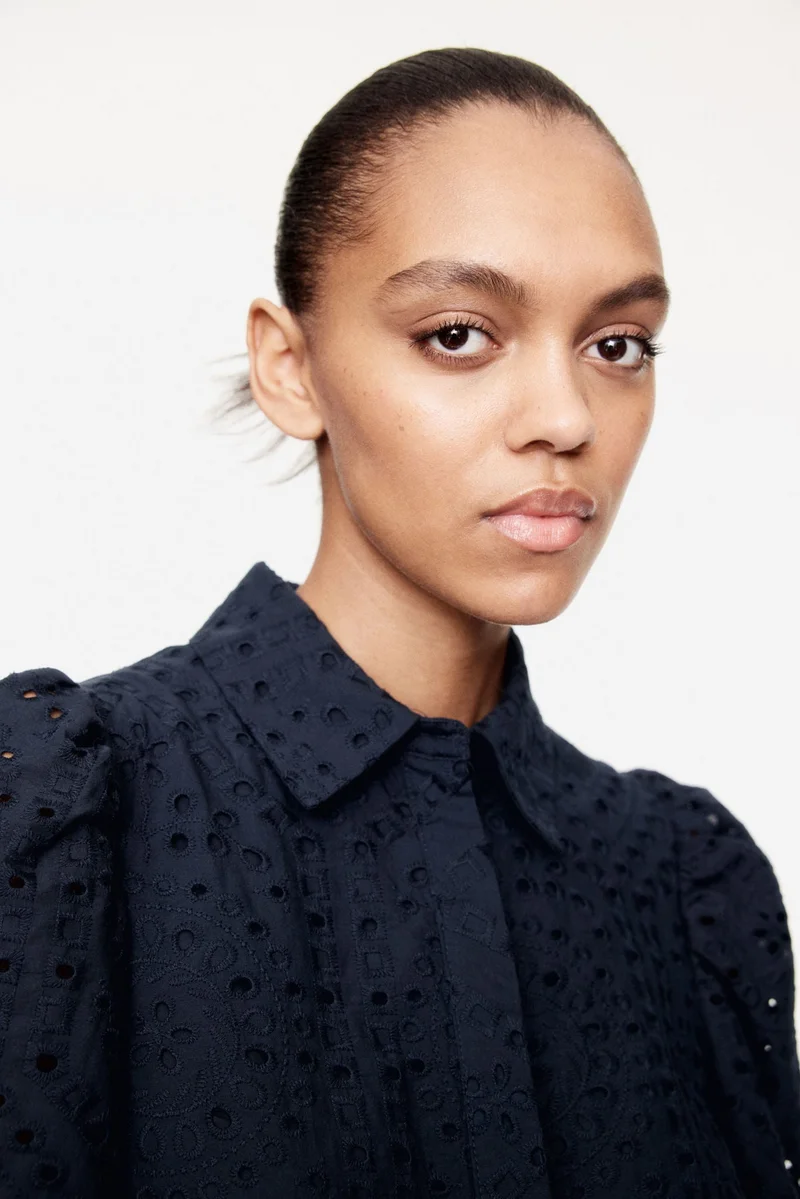 H&M Eyelet Midi Shirt Dress