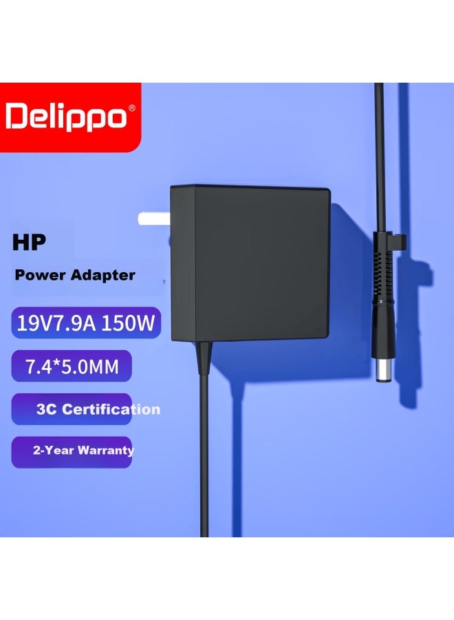 Delippo 19v 7.89a 7.9a Power Adapter Charger For Hp All-in-one Pc, Universal 6.32a Thor 911 Air Gaming Laptop Charger With Large Connector Power Cable