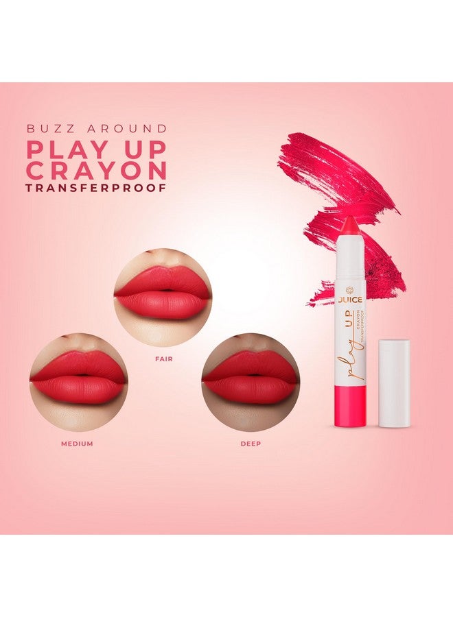 JUICE Play Up Lip Crayon-Play long games with transfer-proof rich color 3pc Combo Set(Barely There-MCR01, Stay-On Spice-MCR05, Flame On-MCR10) - Image 3