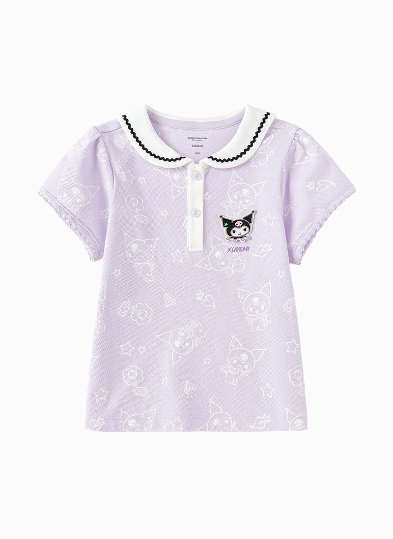 Toddler Girls Round v-neck short-sleeved T-shirt