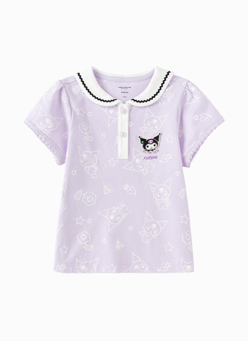 Balabala Toddler Girls Round neck short-sleeved T-shirt - Image 1