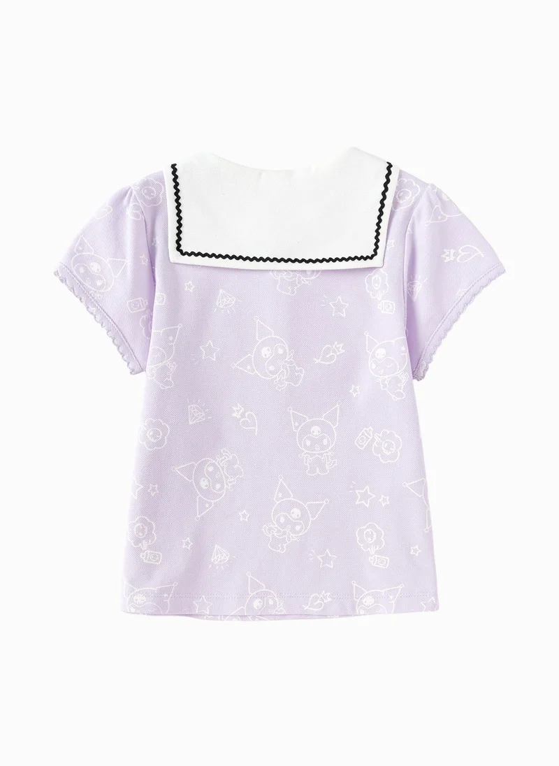 Balabala Purple Toddler Girls Round v-neck short-sleeved T-shirt for Women | Best Price UAE