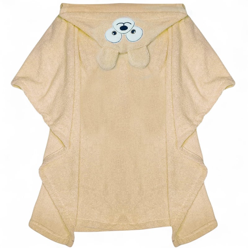Baby Shoora Fur Hooded Bathrobe&Hand Loofah Shape Bear For Boys-Beige-3-24Months - Image 2