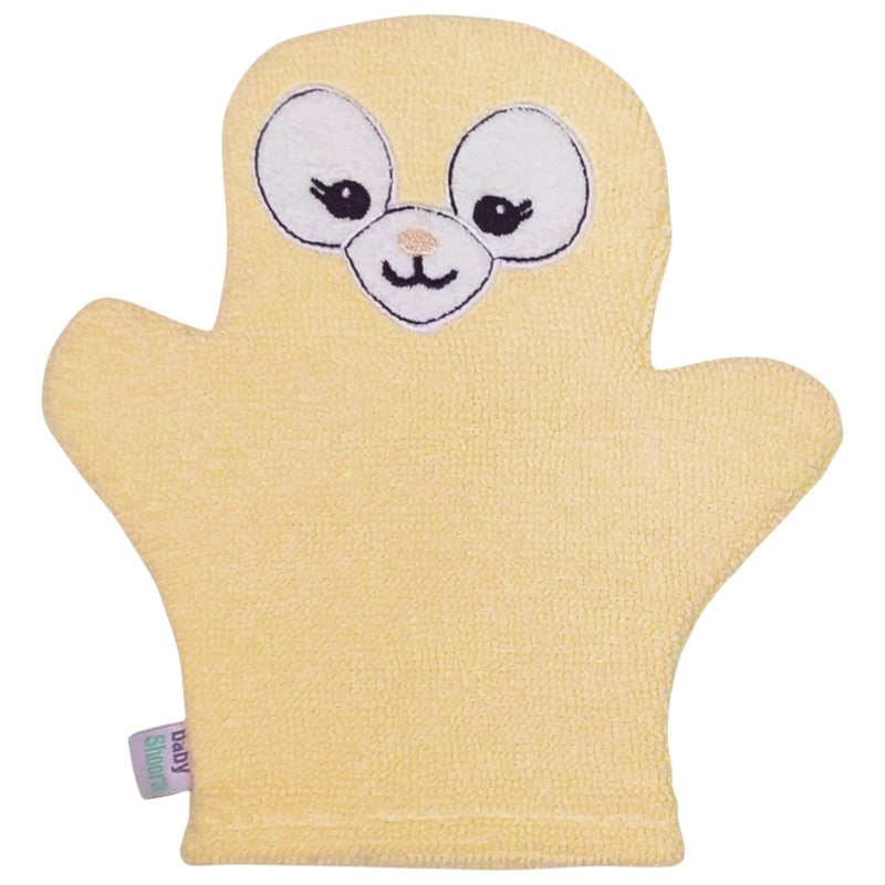 Baby Shoora Fur Hooded Bathrobe&Hand Loofah Shape Bear For Boys-Beige-3-24Months - Image 3