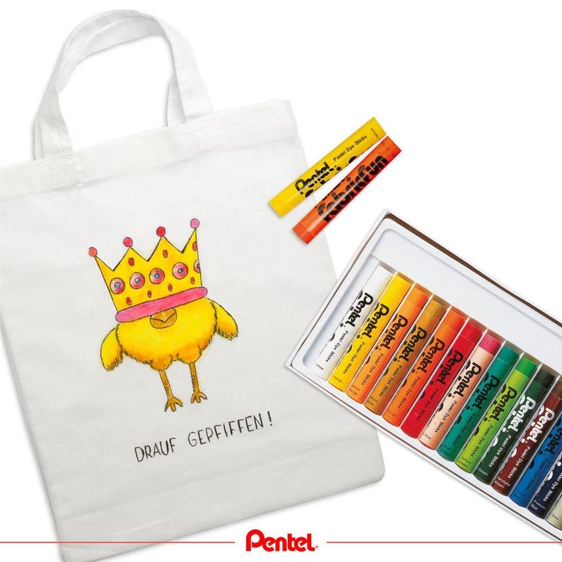 Pentel Arts Fabric Fun Pastel Dye Sticks Bright Vivid Colours AcidFree Pigment Dye Sticks for Use on Fabric Only Set of 15 Shades PTS15 - Image 4