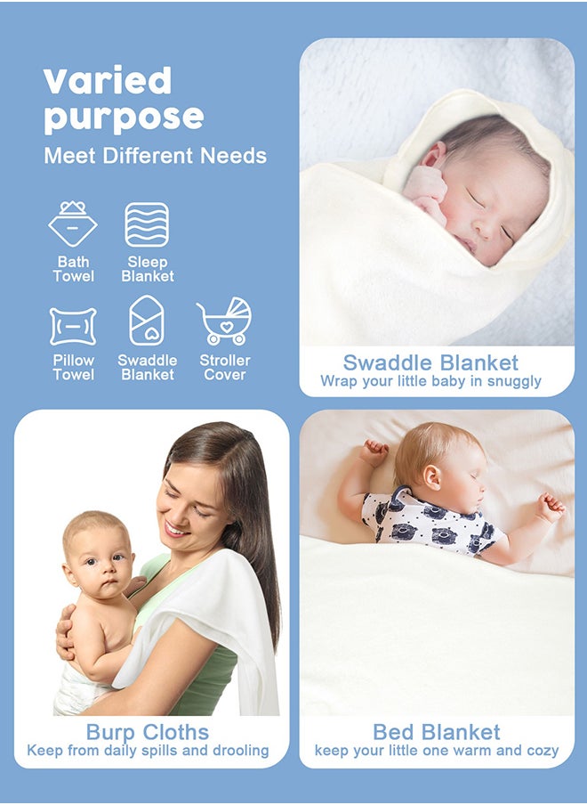 URbazaar Kids Hooded Bath Towel, Super Soft and Absorbent Natural Microfiber for Baby Girls and Boys (105*105 whtie)  - Image 4