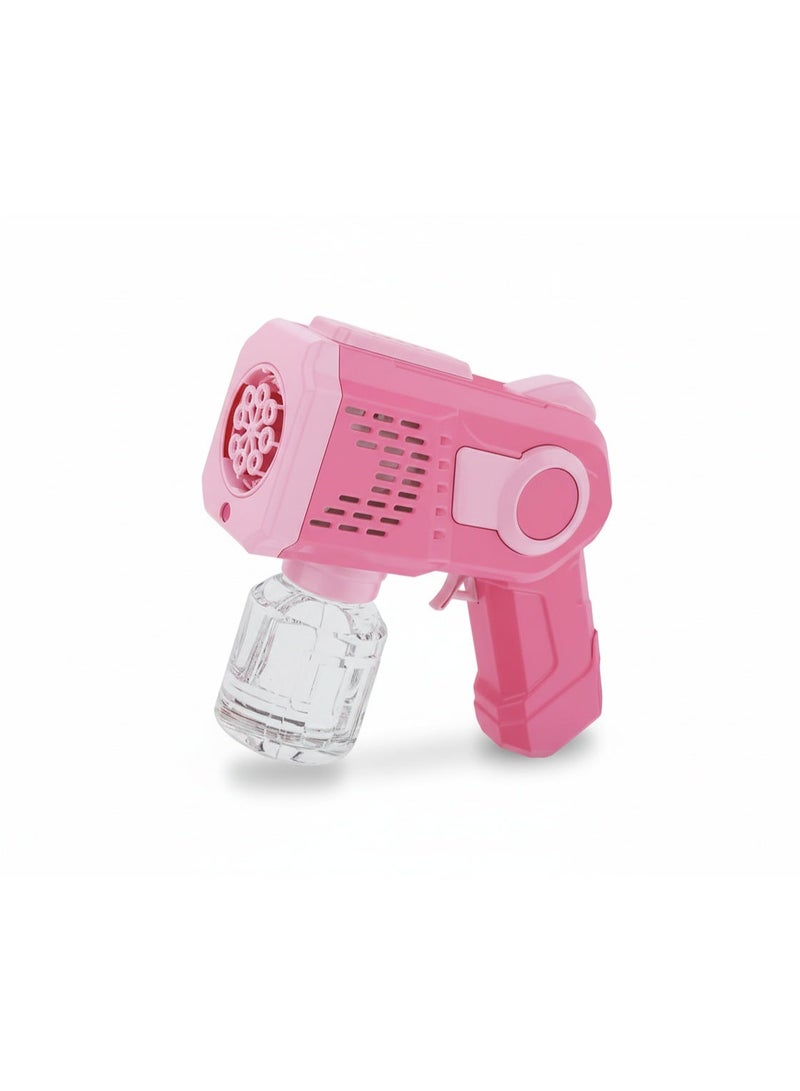 مسدس فقاعات  – إطلاق فقاعات أوتوماتيكي مع إضاءة LED وبطاريات AA مرفقة , تصميم فضائي مميز , يشمل سائل الفقاعات , لعبة ممتعة للأطفال - Image 1