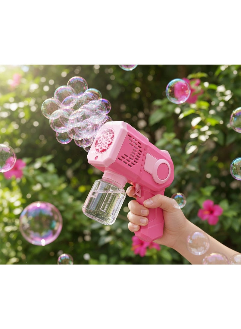 مسدس فقاعات  – إطلاق فقاعات أوتوماتيكي مع إضاءة LED وبطاريات AA مرفقة , تصميم فضائي مميز , يشمل سائل الفقاعات , لعبة ممتعة للأطفال - Image 2