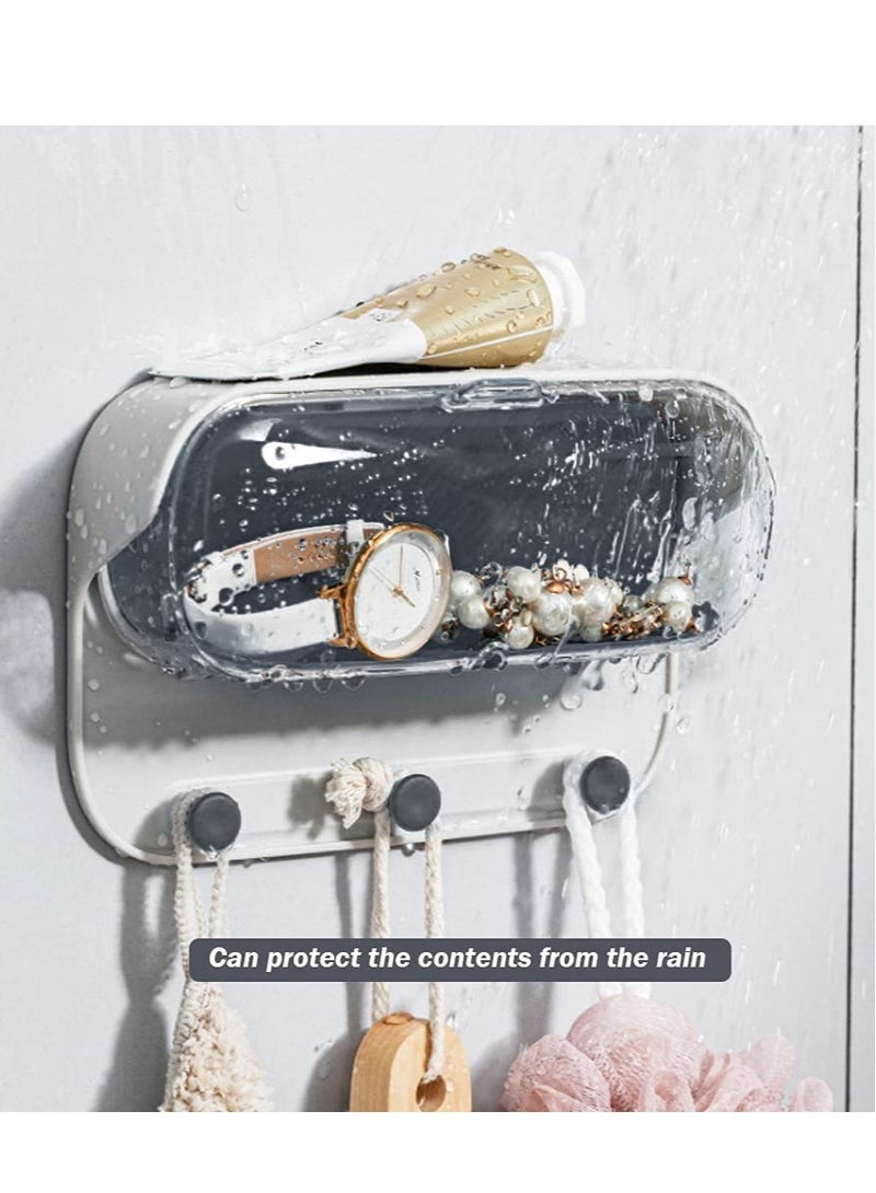 Zikra Glasses Holder, Wall Mount Shower Glasses Holder Bathroom case Mount Shelf, Bathroom Glasses Shelf Shower Glass Mirror Shower Mount Storage Box Phone Holder - Image 2