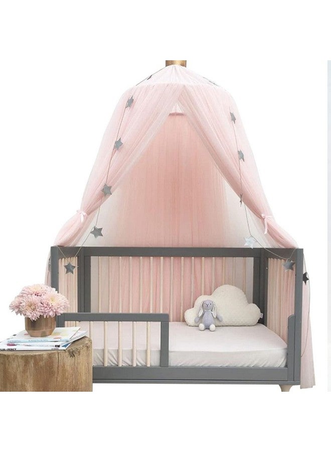 Zunate Princess Girls Fairy Dream Tent, Lace Chiffon Netting, Elegant Kids Bed Canopy Netting for Baby Crib with Dome Netting, Girls Queen Size Canopy Bed Curtains, Gray, White - Image 4
