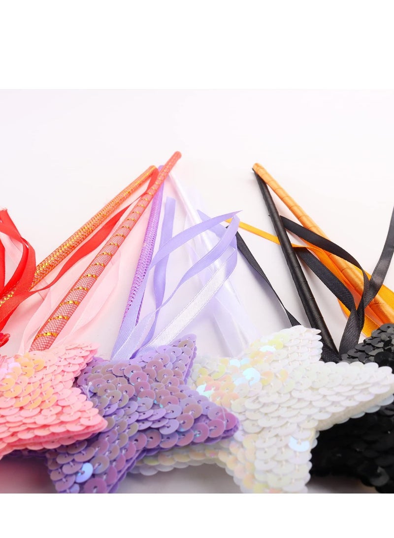 Glittery 6 Piece Princess Wand Kit for Girls' Dress Up Parties, , Birthdays, and Weddings   Perfect Fairy Princess Costume Accessories and Party Favors - Image 4