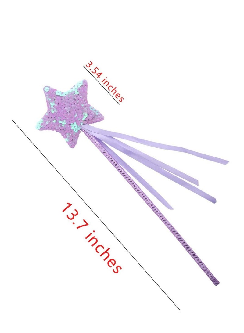 Glittery 6 Piece Princess Wand Kit for Girls' Dress Up Parties, , Birthdays, and Weddings   Perfect Fairy Princess Costume Accessories and Party Favors - Image 5