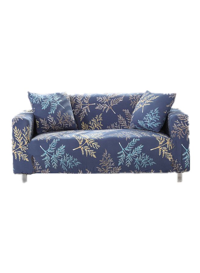 NIBEMINENT Printed Triple Seater Sofa Slipcover Blue/Yellow 190-230cm - Image 1