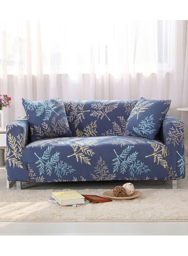 NIBEMINENT Printed Triple Seater Sofa Slipcover Blue/Yellow 190-230cm - Image 2