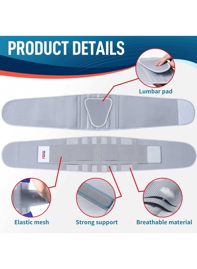 FEATOL FEATOL Back Brace for Lower Back Pain Women, Breathable Back Support Belt for Women & Men with Lumbar Pad, Lumbar Support Belt for Heavy Lifting & Work, Scoliosis, Grey, L/XL (Circumference:30-38.6")  - Image 2