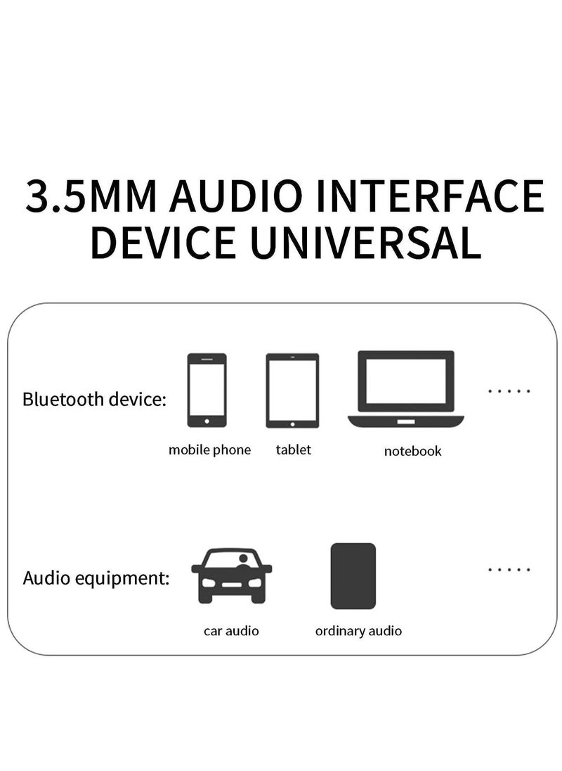 1 Pack Wireless Car Adapter - FM Radio Speaker, Wireless 5.1 Car Audio Transmitter, Wireless Transmitter, Audio Receiver, Player Car Kit Handsfree Microphone Universal Universal