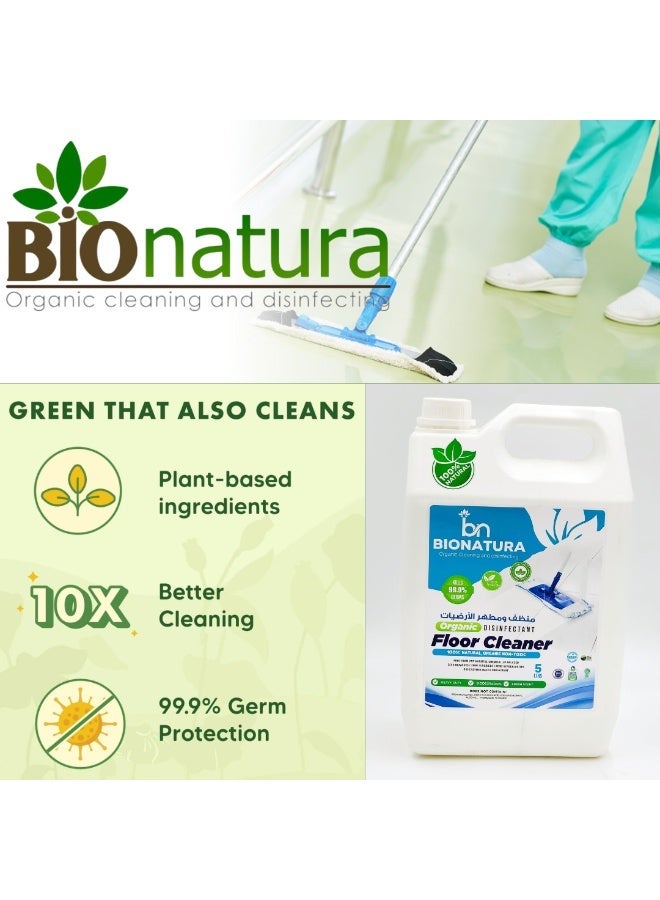 بيوناتورا BioNatura Organic Floor Cleaner | 5 Litres | Eco-Friendly Disinfectant | Fresh Scent | Safe for All Floor Types | Non-Toxic, Plant-Based Formula - Image 3