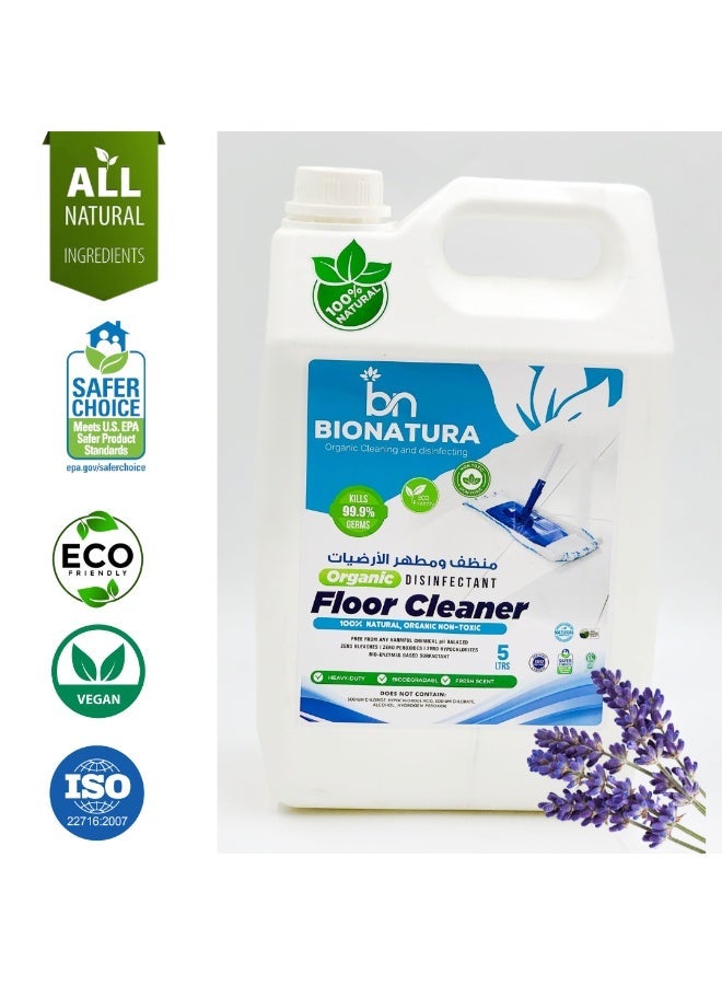 بيوناتورا BioNatura Organic Floor Cleaner | 5 Litres | Eco-Friendly Disinfectant | Fresh Scent | Safe for All Floor Types | Non-Toxic, Plant-Based Formula - Image 2