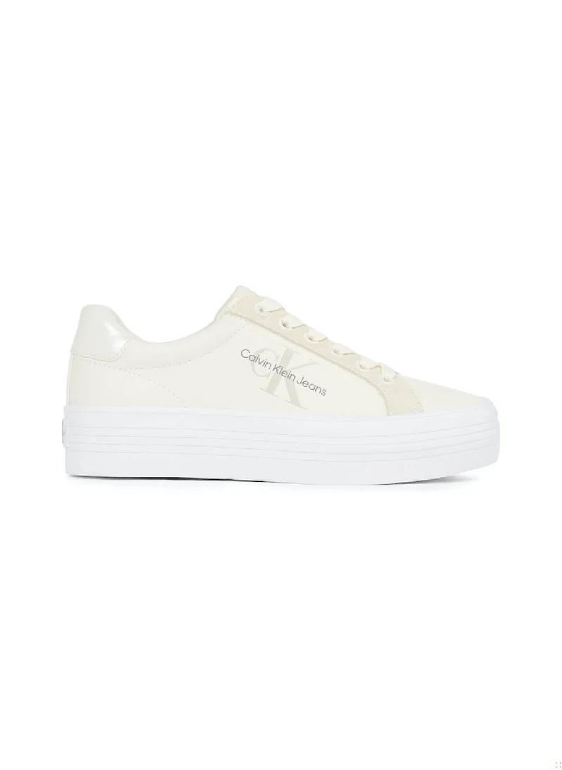 Calvin Klein Jeans Women's Platform Trainers - Faux Leather, White