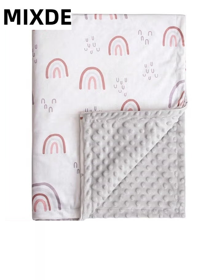 MIXDE Kids Baby Blanket Newborn Gifts, Soft Plush Blankets with Dotted Backing, Fleece Fabric Essentials for Unisex, Toddlers, Boys Girls 75x100cm - Image 1