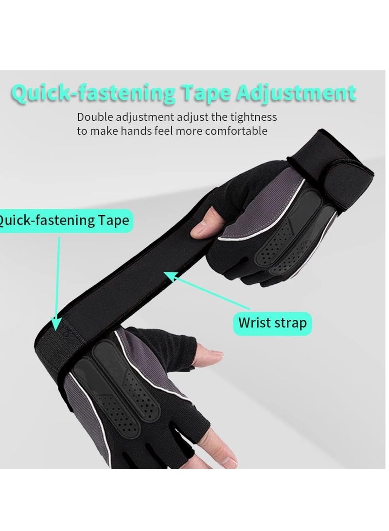 هالامين قفازات رفع الأثقال، متاحة للرجال والنساء، مضادة للانزلاق مع سيليكون ودعم للمعصم بأشرطة فيلكرو قابلة للتعديل، مناسبة لتدريبات اللياقة ورفع الأثقال وركوب الدراجات (اللون الأسود). - Image 3