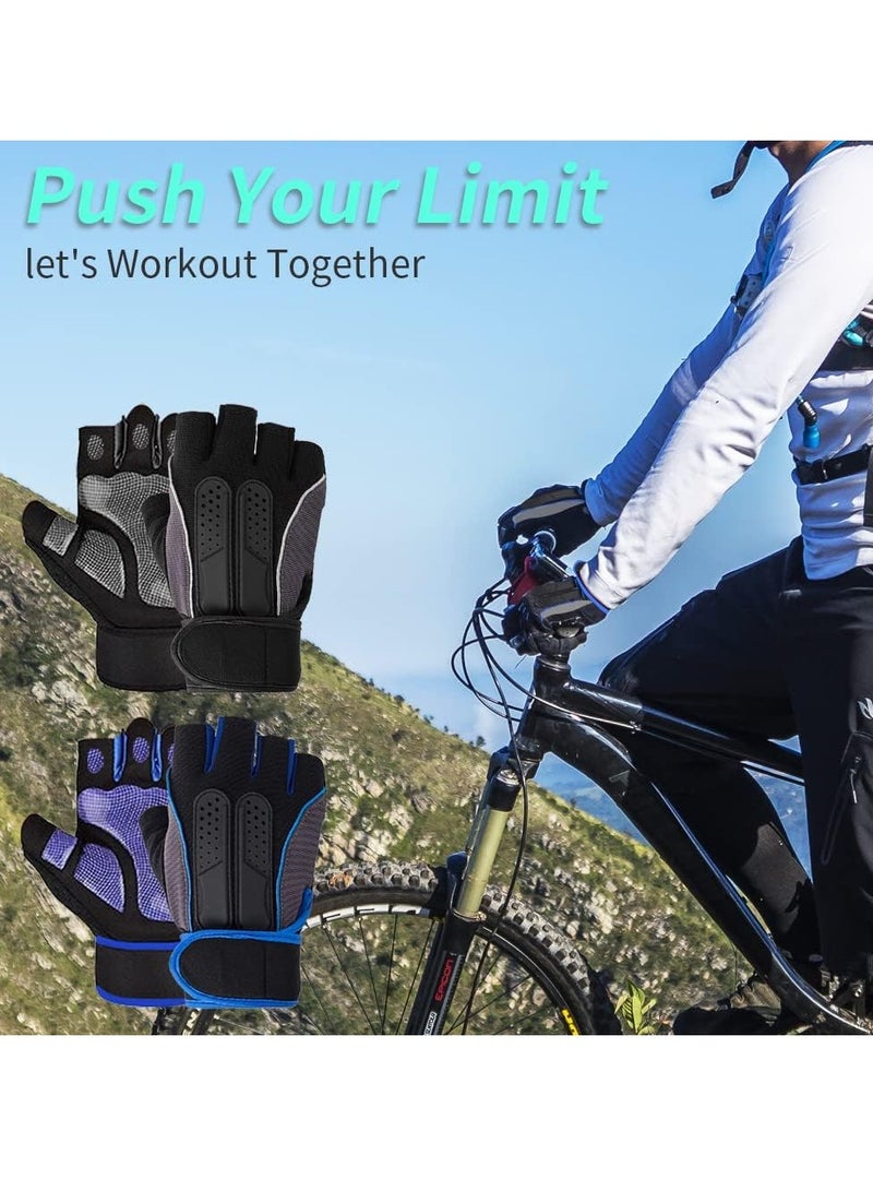 هالامين قفازات رفع الأثقال، متاحة للرجال والنساء، مضادة للانزلاق مع سيليكون ودعم للمعصم بأشرطة فيلكرو قابلة للتعديل، مناسبة لتدريبات اللياقة ورفع الأثقال وركوب الدراجات (اللون الأسود). - Image 5