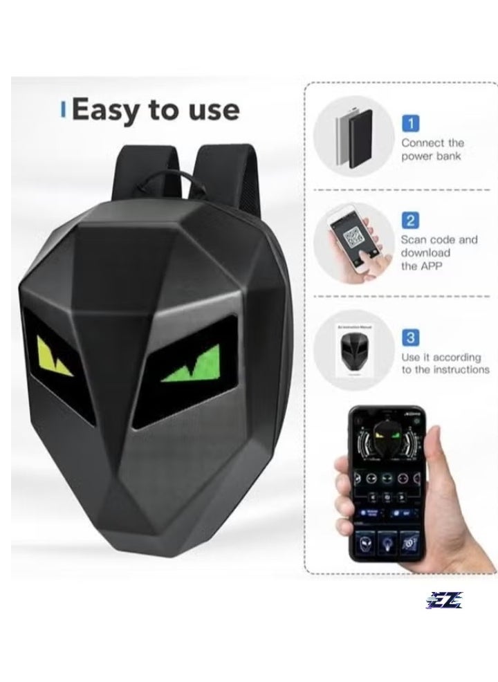 ELTRAZONE - LED Motorcycle Backpack, Waterproof Hard Shell Laptop Bag for Men, DIY Programmable Full Color Screen – Stylish & Functional Backpack with Customizable Display - Image 1
