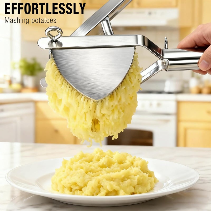 METLUCK Potato Ricer, Large 22oz Potato Ricer Potato Masher Stainless Steel Heavy Duty for Smooth and Fluffy Mashed Potatoes - Image 2