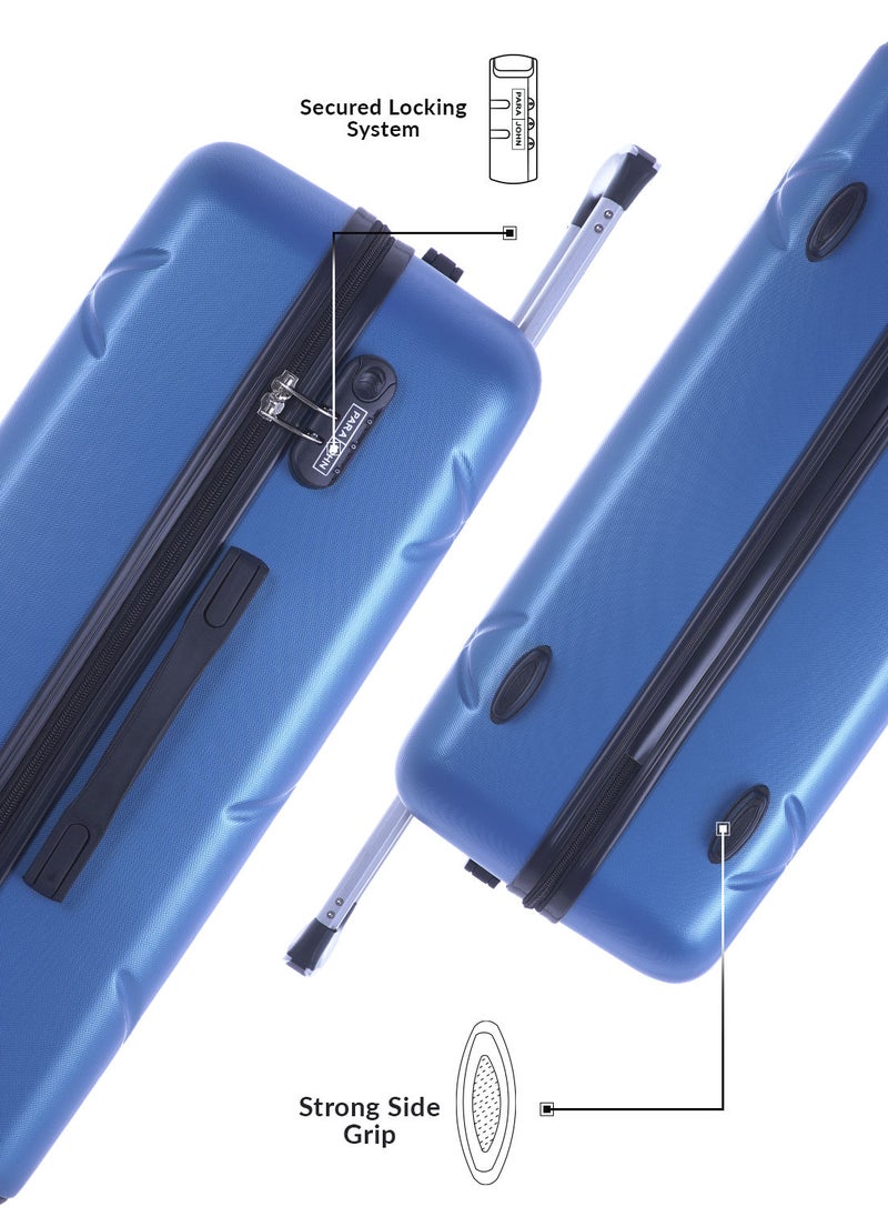 PARAJOHN - Lightweight ABS Hard Side Spinner Cabin Luggage Trolley Bag Blue - Image 1