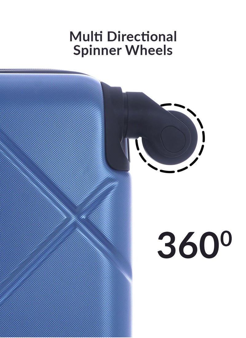 PARAJOHN - Lightweight ABS Hard Side Spinner Cabin Luggage Trolley Bag Blue - Image 1