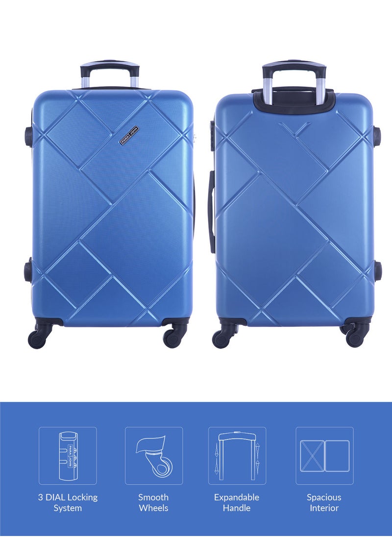 PARAJOHN - Lightweight ABS Hard Side Spinner Cabin Luggage Trolley Bag Blue - Image 1