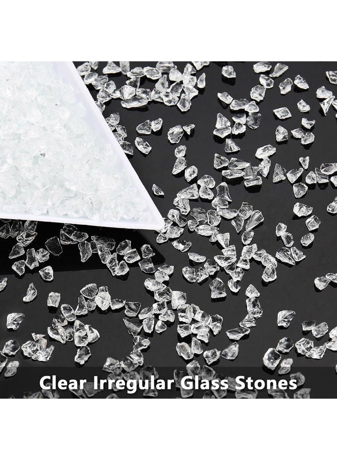 BONNY BOXX Irregular Crushed Glass Chips Sprinkles, 100g Metallic Chunky Glitter Stones for Nail Art, Resin Mold Filler, DIY Crafts, Vase Filler, Jewelry Making (Clear) - Image 3