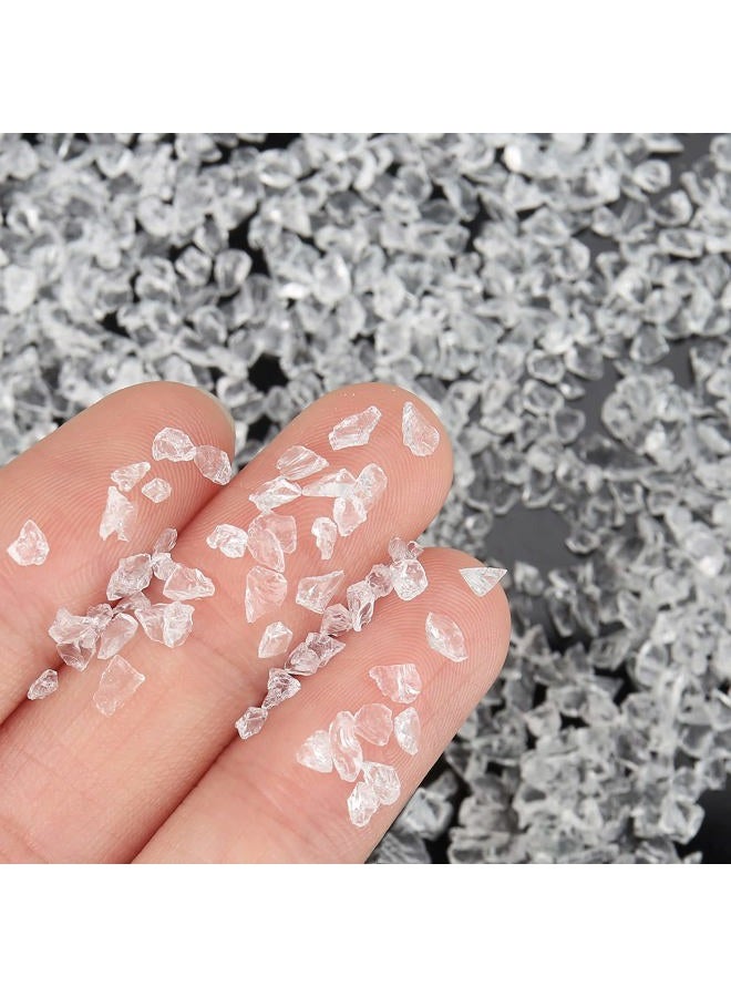 BONNY BOXX Irregular Crushed Glass Chips Sprinkles, 100g Metallic Chunky Glitter Stones for Nail Art, Resin Mold Filler, DIY Crafts, Vase Filler, Jewelry Making (Clear) - Image 2