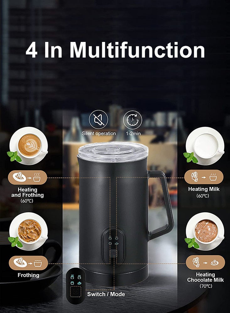 بيرفيي جهاز خلاط الحليب الكهربائي 4 في 1، والمدفئ الذاتي بسعة 10.5 أوقية، يعمل تلقائياً على إعداد الرغوة للقهوة واللاتيه والكابتشينو والماكياتو والشوكولاتة الساخنة، براحة تامة للرغوة الساخنة والباردة - Image 4