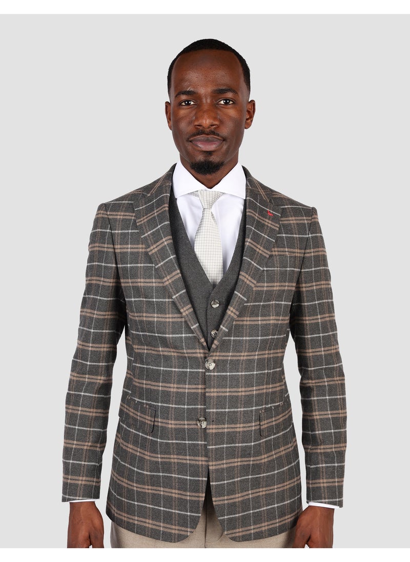 D'S DAMAT DS Damat Grey Slim Fit Combination Suit  - Image 1