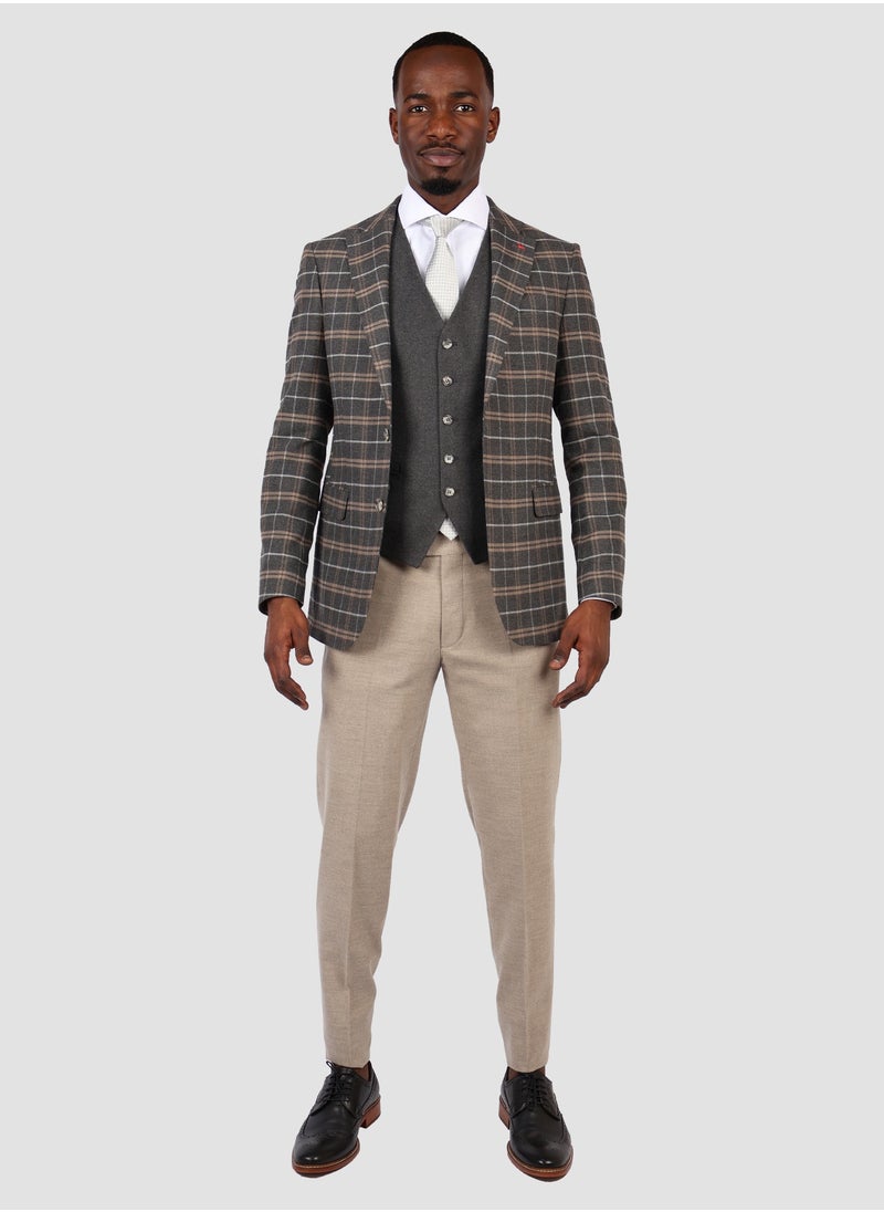 D'S DAMAT DS Damat Grey Slim Fit Combination Suit  - Image 2