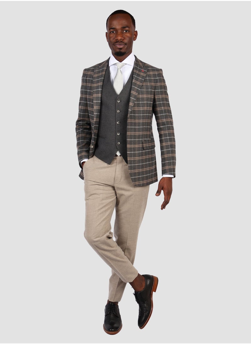 D'S DAMAT DS Damat Grey Slim Fit Combination Suit  - Image 3