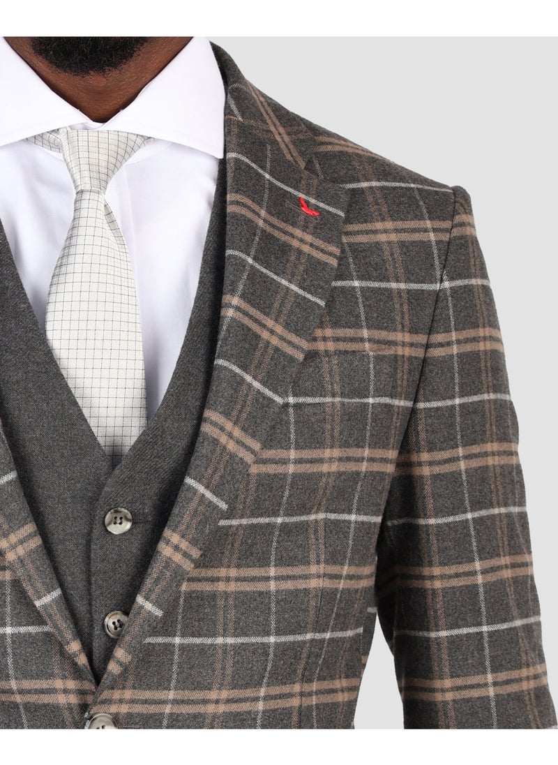 D'S DAMAT DS Damat Grey Slim Fit Combination Suit  - Image 5