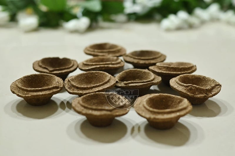 PIEPOT مصباح دييا من براز الأبقار لبوغا - مصابيح زيتية مصنوعة يدويًا من بانشاجافيا لعيد ديوالي - ديبك صغير تقليدي لتزيين ديوالي - عناصر طبيعية صديقة للبيئة - عبوة من 15 - Image 4